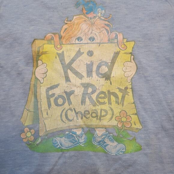 Roach Youth Shirt Size Small US Vintage 70s Blue Single Stitch Kid For Rent - Picture 2 of 3